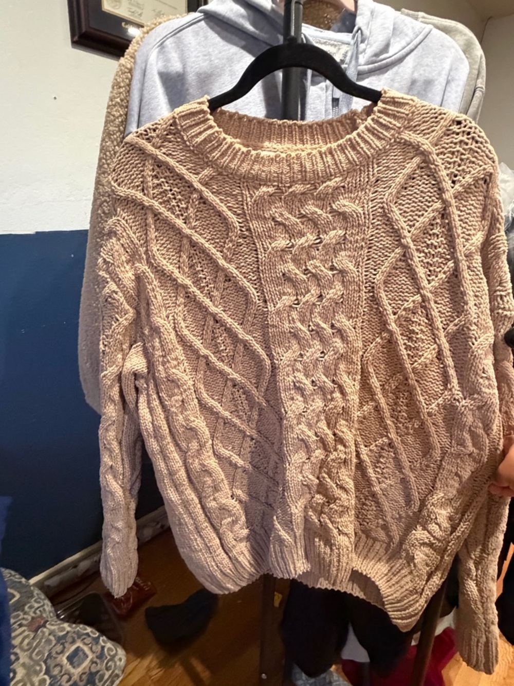ADORA Cable Knit Crewneck Sweater - Beige